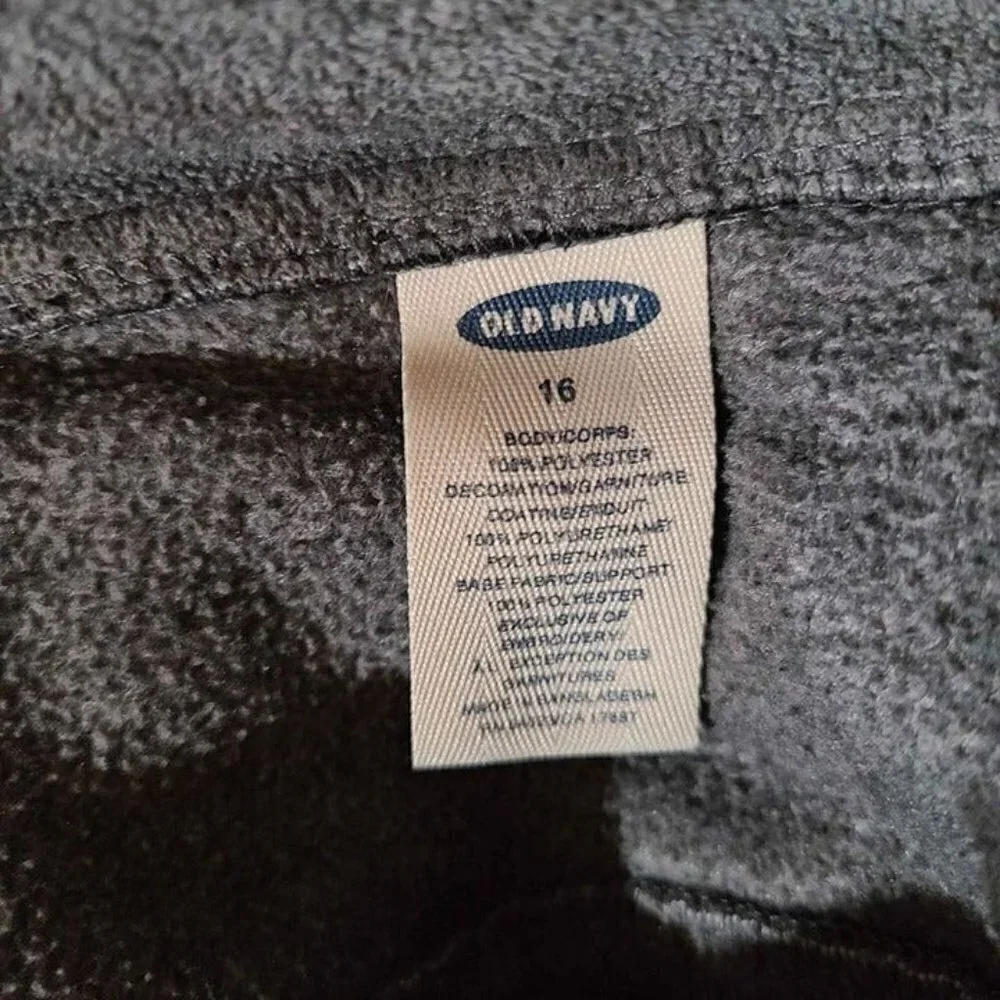 Old Navy Gray/Black 1/4 Zip Pullover Sweatshirt Size 16
